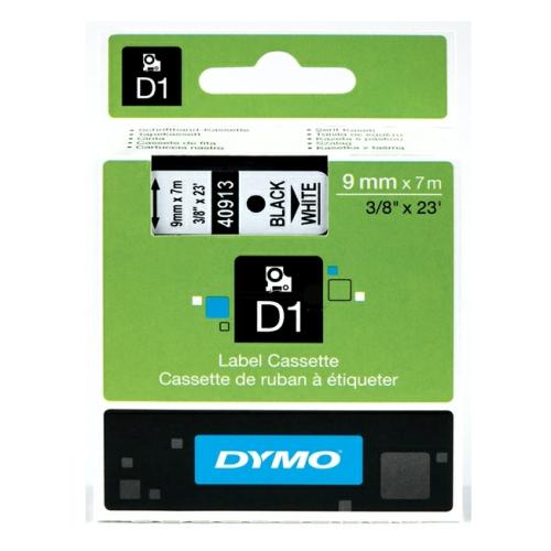 Dymo Etichete negru pe alb (40913 / S0720680), 9mm, laminat