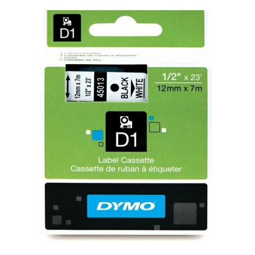 Dymo Etichete negru pe alb (45013 / S0720530), 12mm, laminat