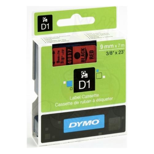 Dymo Etichete negru pe roșu (40917 / S0720720), 9mm, laminat