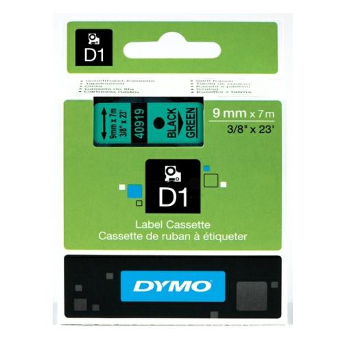 Dymo Etichete negru pe verde (40919 / S0720740), 9mm, laminat