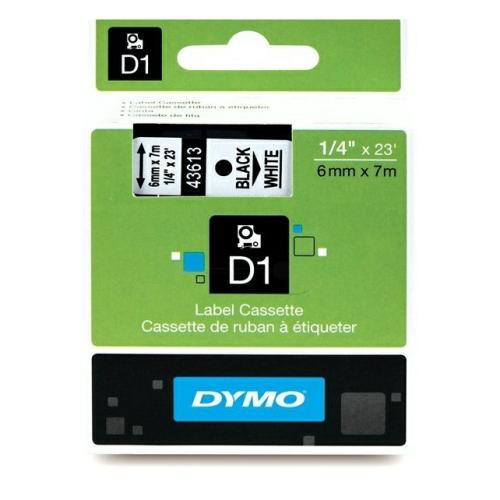 Dymo Etichete negru pe alb (43613 / S0720780), 6mm, laminat