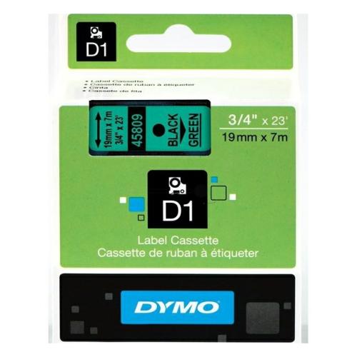 Dymo Etichete negru pe verde (45809 / S0720890), 19mm, laminat