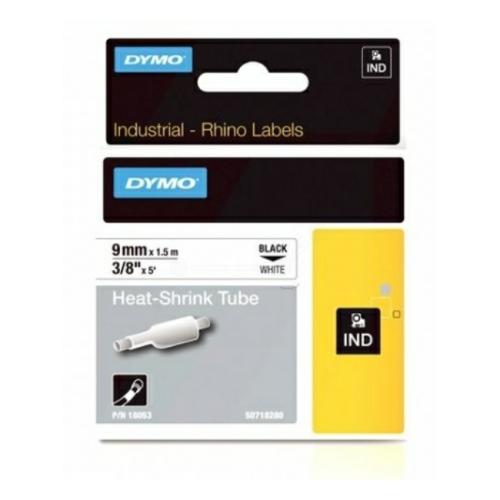 Dymo Furtun reductibil la caldura negru pe alb (18053 / S0718280), 9mm