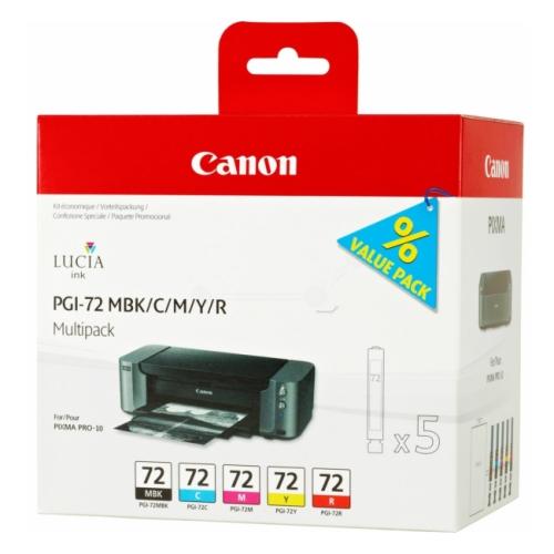 Canon Cartus cu cerneala negru mat / cian / magenta / galben / roșu (6402B009 / PGI72) (multipack)