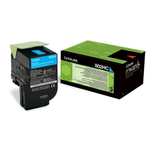 Lexmark Toner cian (80C2HC0 / 802HC) (Returnare)