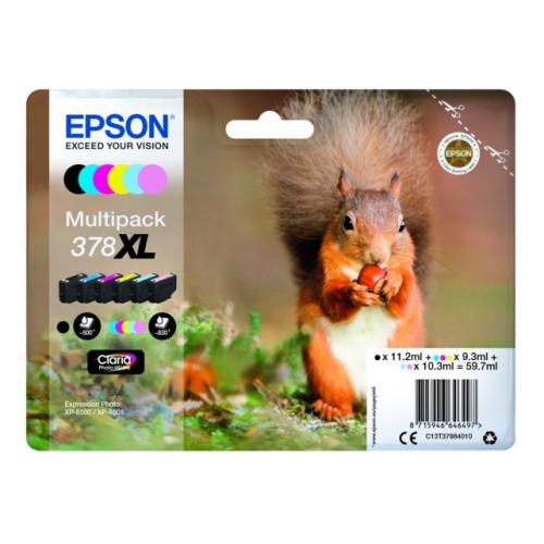 Epson Cartus cu cerneala negru / cian / magenta / galben / fotografiegrafie cian / magenta fotografiegrafie (C13T37984010 / 378XL) (multipack, high capacity)