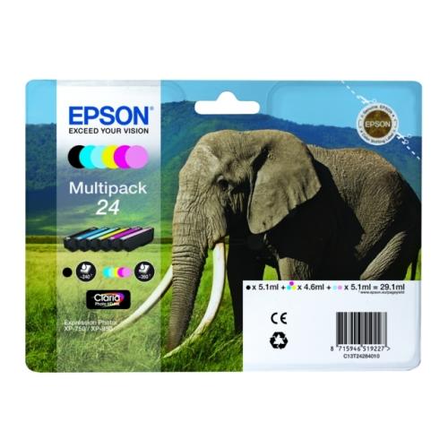 Epson Cartus cu cerneala negru / cian / magenta / galben / fotografiegrafie cian / magenta fotografiegrafie (C13T24284011 / 24) (multipack)