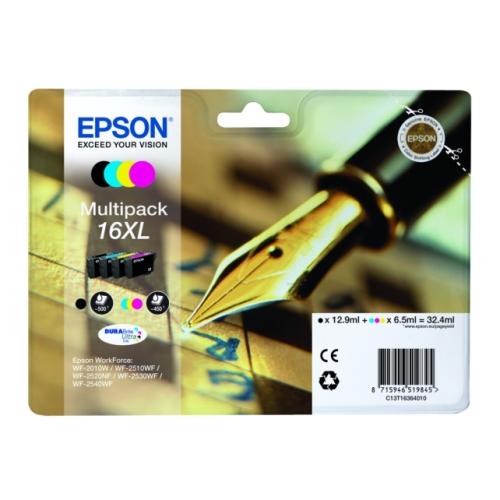 Epson Cartus cu cerneala negru / cian / magenta / galben (C13T16364012 / 16XL) (multipack, high capacity)