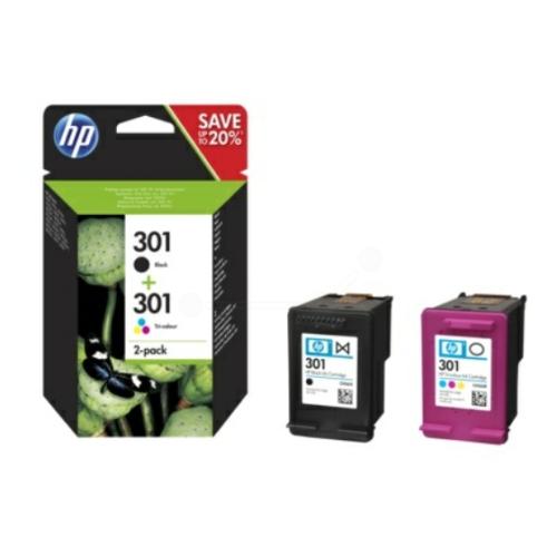 HP Cartus cu cerneala negru / culoare (N9J72AE / 301) (Pachet dublu, multipack)