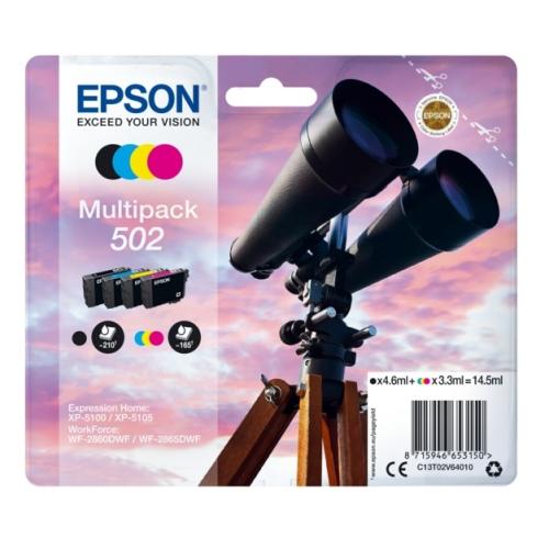 Epson Cartus cu cerneala negru / cian / magenta / galben (C13T02V64010 / 502) (multipack)