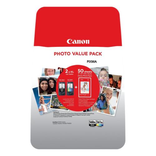 Canon Cartus cu cerneala / hartie foto negru / culoare (3712C008 / PG560XL+CL561XL) (Pachet dublu, multipack)