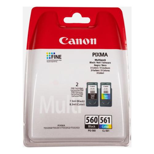 Canon Cartus cu cerneala negru / culoare (3713C006 / PG560+CL561) (Pachet dublu, multipack)