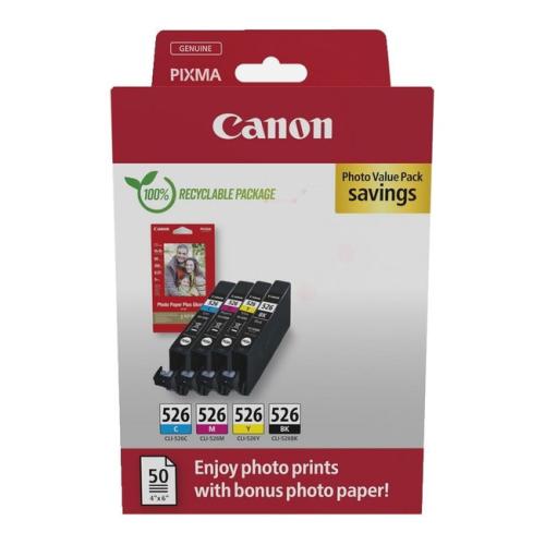 Canon Cartus cu cerneala / hartie foto negru / cian / magenta / galben (4540B019 / CLI526) (multipack)