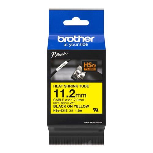 Brother Furtun reductibil la caldura negru / galben (HSE631E)