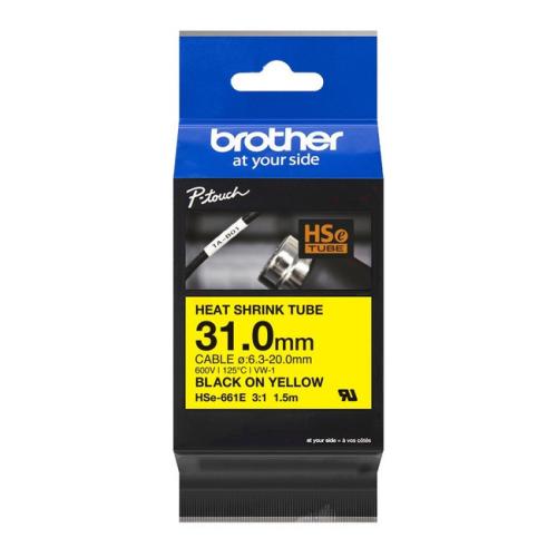 Brother Furtun reductibil la caldura negru / galben (HSE661E)