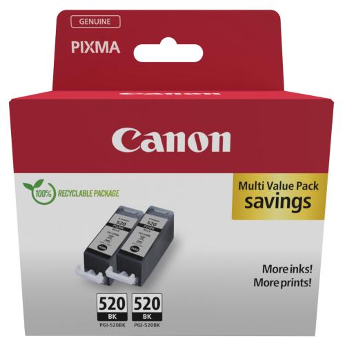 Canon Cartus cu cerneala negru (2932B019 / PGI520PGBK) (Pachet dublu)